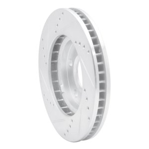 Buick Century Brake Rotor (1) - Front Right - R1 Concepts - Drilled & Slotted - Silver - `97-`05